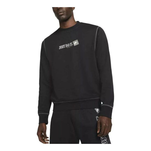 Толстовка Nike Just Do It Sweatshirt 'Black White', черный