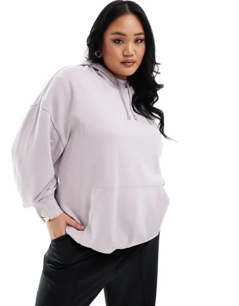 Объемное худи мытарного сиреневого цвета ASOS DESIGN Curve