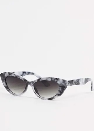 Серые солнцезащитные очки «кошачий глаз» в мраморной оправе AJ Morgan-Серый