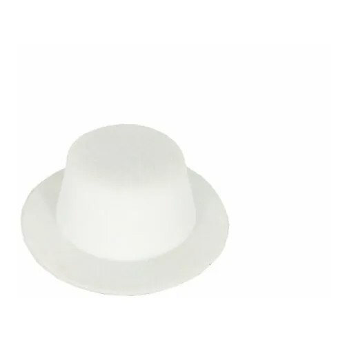 Шляпка цилиндр карнавальная, 13 см, цвет белый