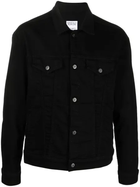 Marcelo Burlon County of Milan джинсовая куртка с логотипом, черный