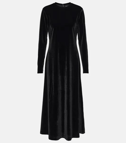 Бархатное платье макси Polo Ralph Lauren, черный