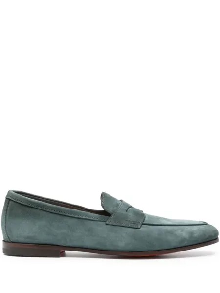 Santoni замшевые пенни-лоферы, синий