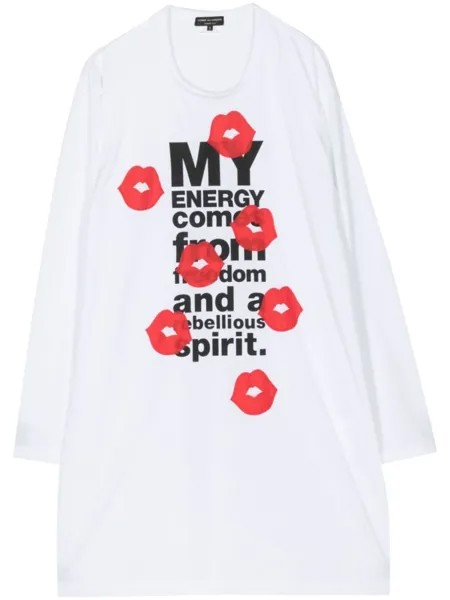 Футболка с длинными рукавами и надписью Comme des Garçons Homme Plus, белый