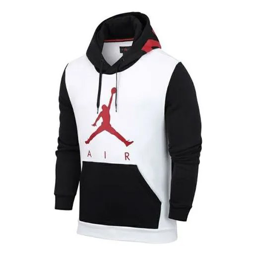 Толстовка Men's Air Jordan Colorblock Logo Printing Fleece Lined Stay Warm Hooded Pullover Sports White, мультиколор