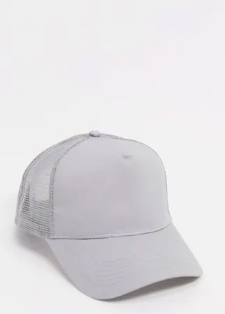 Светло-серая парусиновая кепка ASOS DESIGN-Серый