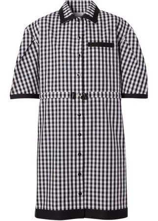 Burberry платье-рубашка с объемными рукавами в клетку гингем