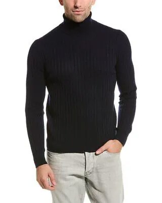 Мужской свитер с высоким воротником из смеси шерсти и кашемира в рубчик Malo