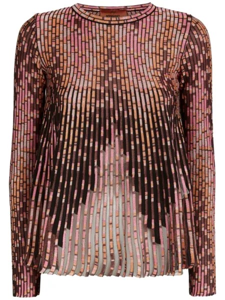 Missoni плиссированный джемпер в полоску, розовый
