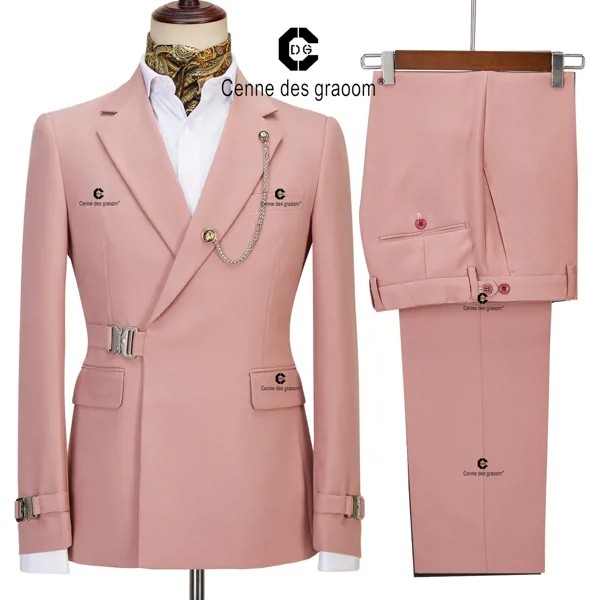 Bosdan Gulden 2022 новый дизайн пальто в стиле Dapper металлическая боковая пряжка розовые мужские костюмы комплект из 2 предметов для ужина свадебной вечеринки