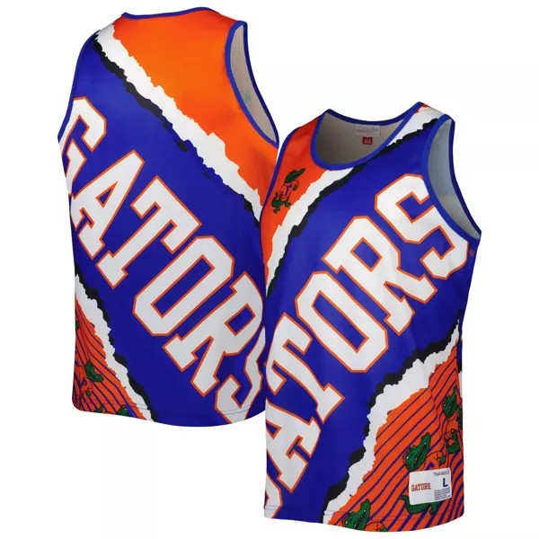 Мужская сублимированная майка Mitchell & Ness Royal/оранжевая Florida Gators Jumbotron 2.0