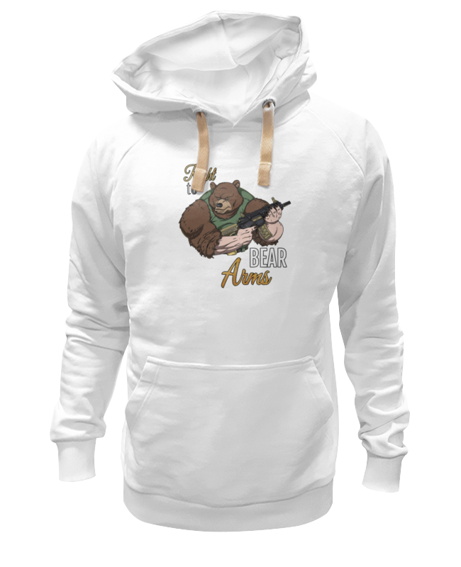 Худи Printio Bear arms белое 3XL