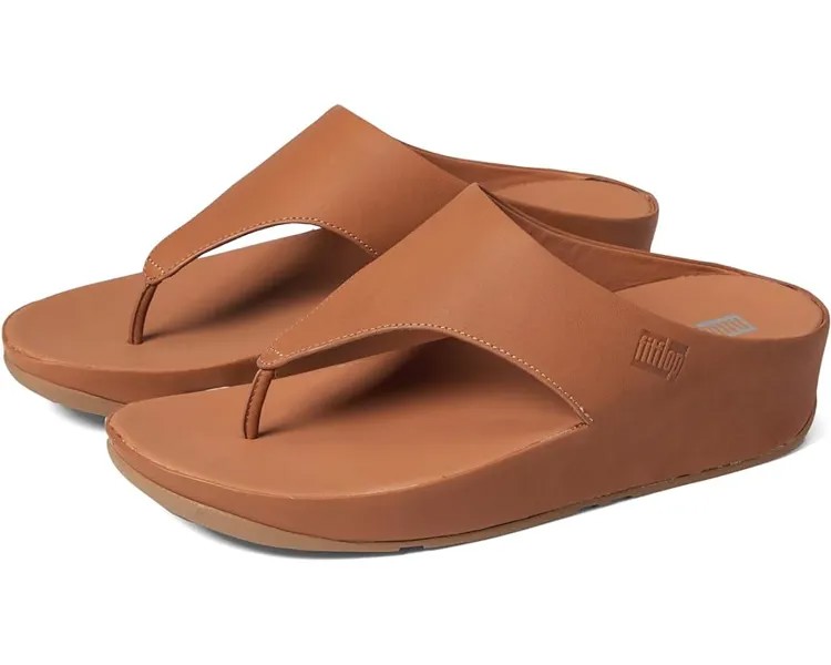 Сандалии FitFlop Shuv Leather Toe Post Sandals, цвет Light Tan