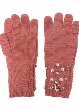 TWINSET перчатки с искусственным жемчугом