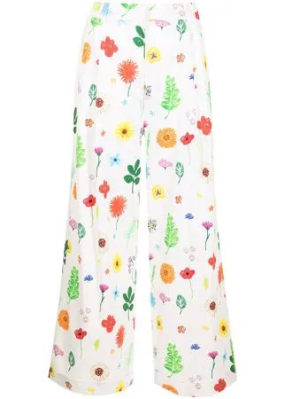 Mira Mikati брюки широкого кроя с цветочным принтом