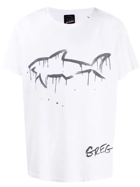 Greg Lauren X Paul & Shark футболка с принтом Shark