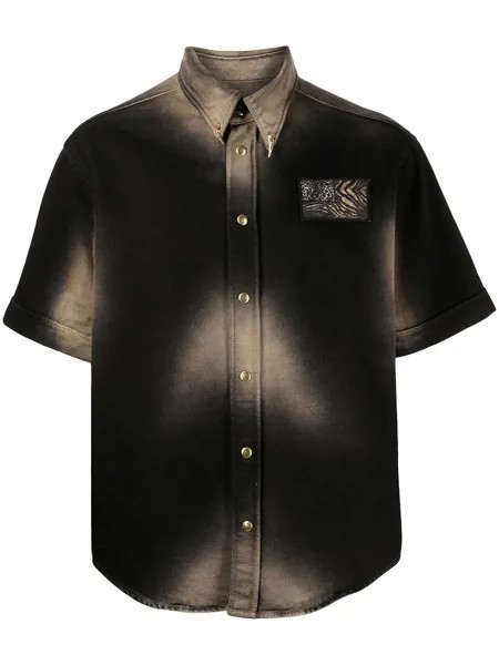Roberto Cavalli рубашка с принтом и нашивкой-логотипом