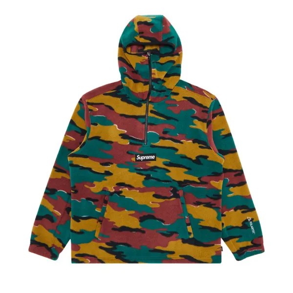 Толстовка Supreme Polartec Facemask Half Zip Hooded 'Camo', разноцветный