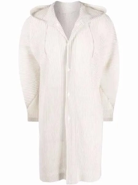 Homme Plissé Issey Miyake плиссированное пальто с капюшоном