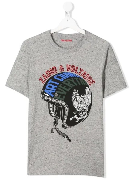 Zadig & Voltaire Kids футболка Kita с принтом