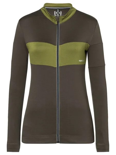 Лонгслив super.natural Merino Fahrradtrikot, темно коричневый