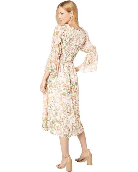Платье Lost + Wander Wildflowers Midi Dress, цвет Neutral Pink Floral