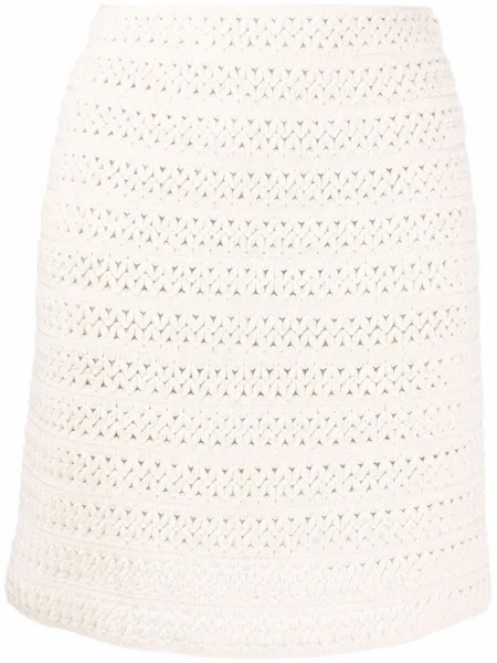 Ermanno Scervino юбка-карандаш в технике кроше, нейтральный цвет