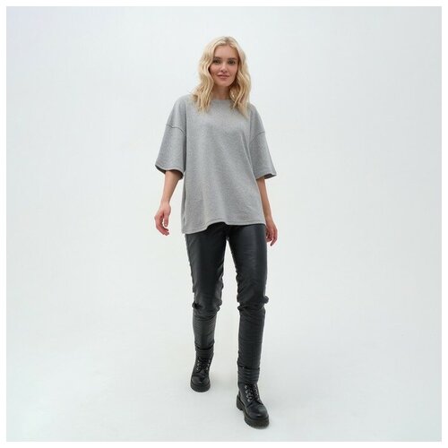 Футболка MIST, хлопок, однотонная, размер L-Xl, серый
