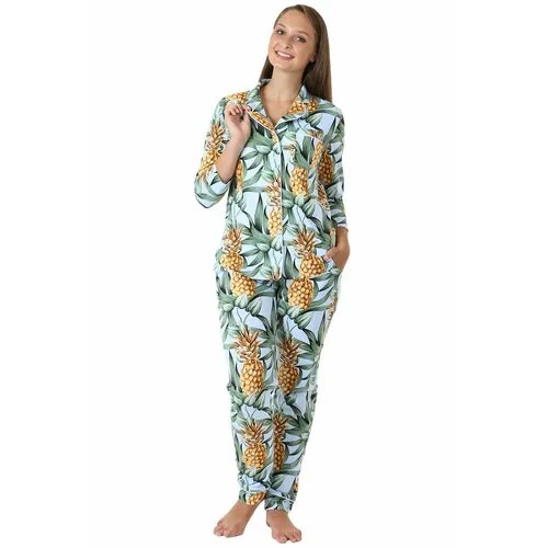 Пижама  Оптима Трикотаж, размер 40, голубой
