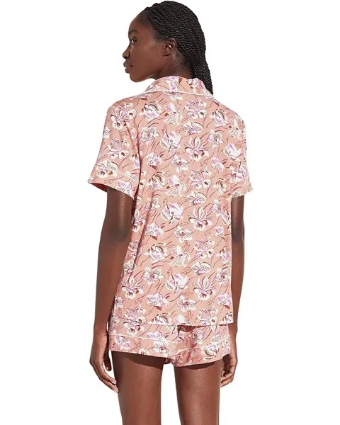 Пижамный комплект Eberjey Gisele Printed - The Relaxed Short PJ Set, цвет Fiore Rose Cloud/Ivory