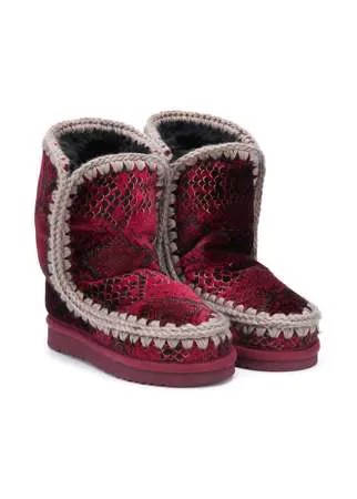 Mou Kids угги Eskimo со змеиным принтом
