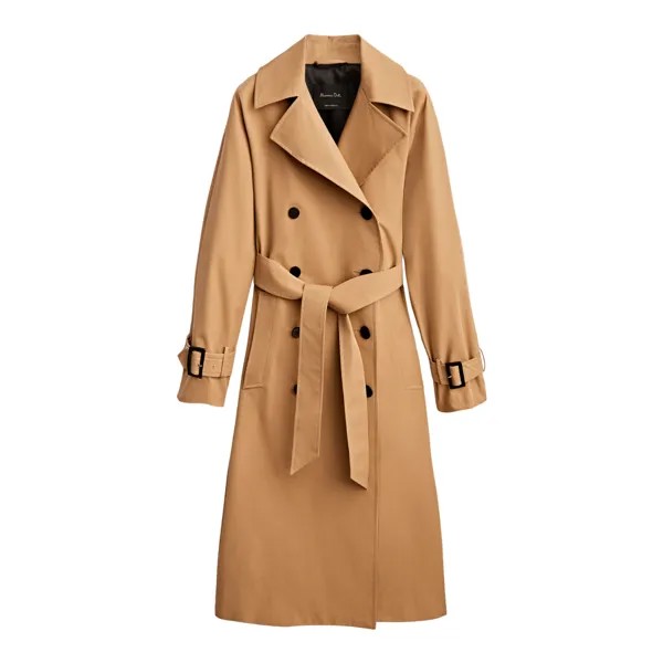 Тренч Massimo Dutti Trench With Belt, светло-коричневый