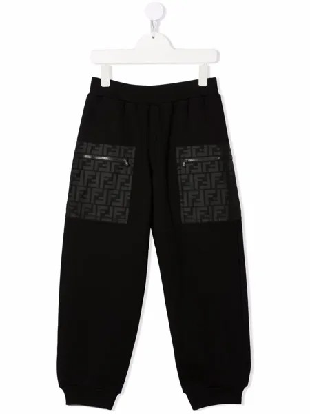 Fendi Kids спортивные брюки с карманами на молнии
