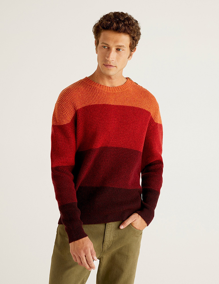 Джемпер мужской 21A_107MK1O95 United Colors of Benetton разноцветный XL