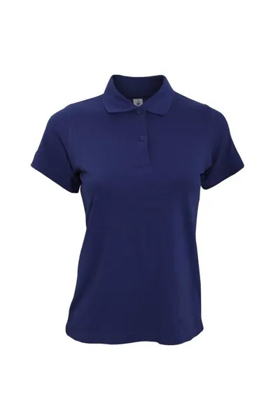 Рубашка-поло с короткими рукавами Safran Pure B&C, темно-синий