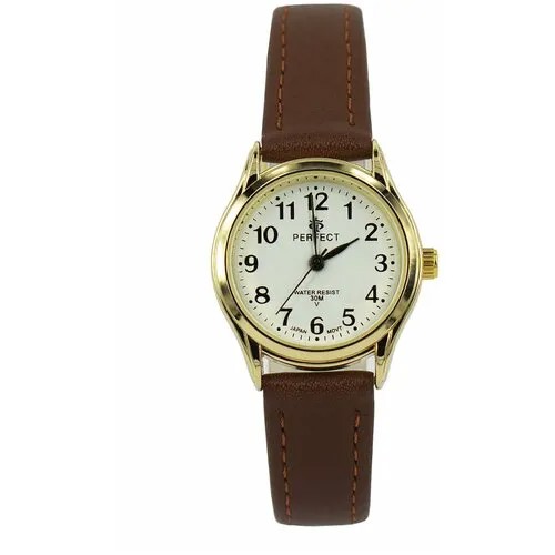 Perfect часы наручные, кварцевые, на батарейке, женские, металлический корпус, кожаный ремень, металлический браслет, с японским механизмом LX017-009-4