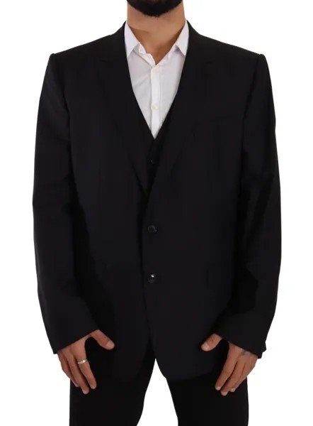 DOLCE - GABBANA Блейзер MARTINI Черное однобортное пальто из 2 предметов IT60/US50/XXL