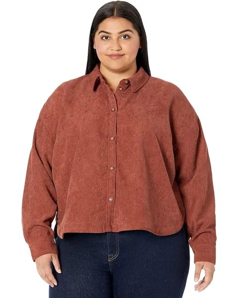 Рубашка Madewell Plus Corduroy Hartfield Crop, цвет Dusty Redwood