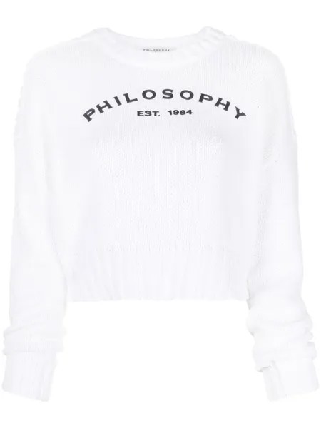 Philosophy Di Lorenzo Serafini укороченный джемпер вязки интарсия с логотипом