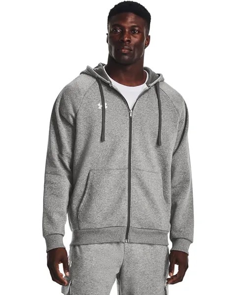 Худи Under Armour Rival Fleece Full Zip, цвет Castlerock Light Heather/White