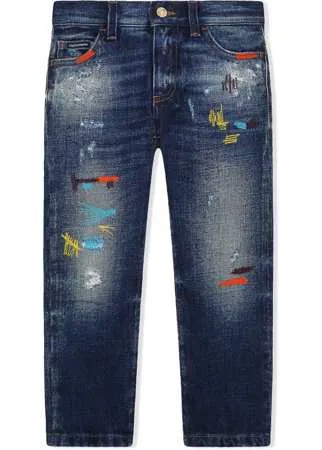 Dolce & Gabbana Kids джинсы с контрастной строчкой