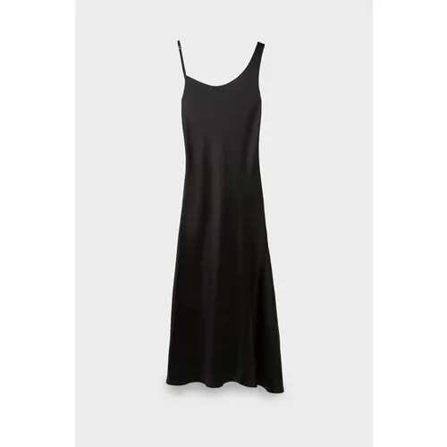 Платье полуприлегающее, макси, размер 44, черный