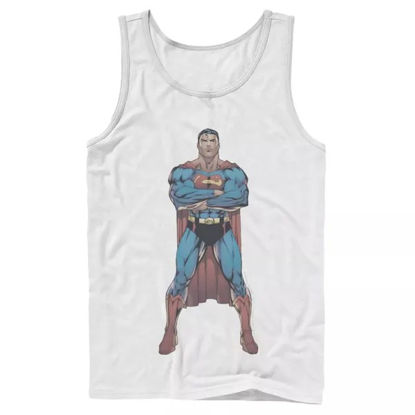 Мужской постер в стиле комиксов DC Superman Power Stance, майка DC Comics