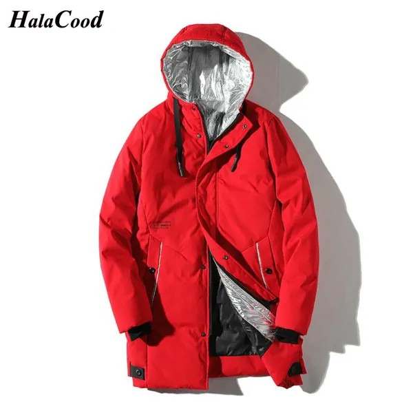 HALACOOD Лидер продаж модная зимняя куртка для мужчин новый бренд зимняя Толстая теплая одежда длинное пальто мужские парки мужской европейские толстовки с капюшоном большого размера