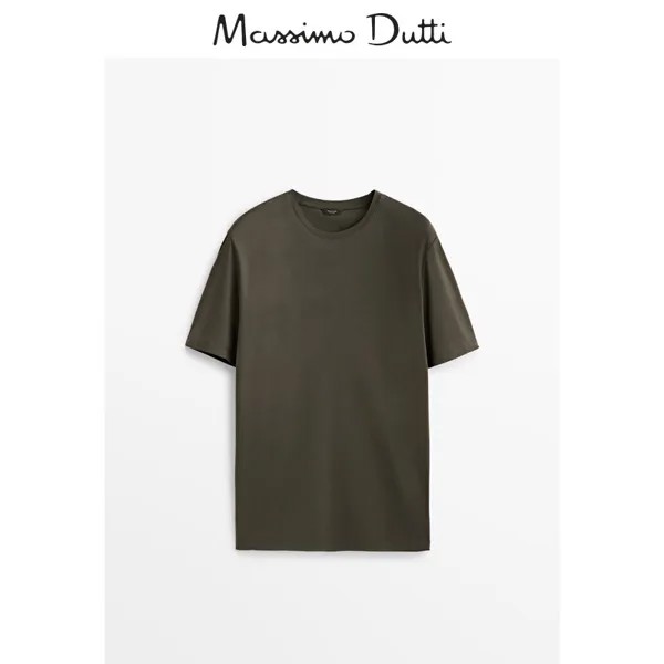 Футболка мужская Massimo Dutti хлопковая, зеленый