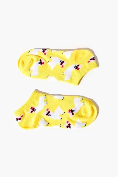 Носки до щиколотки с принтом альпака Forever 21, желтый
