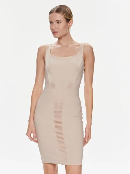 Коктейльное платье облегающего кроя Marciano Guess, бежевый