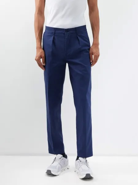 Плиссированные брюки чинос для гольфа из смесового хлопка Polo Ralph Lauren, синий