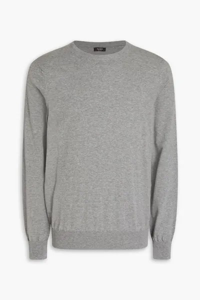 Меланжевый хлопковый свитер PESERICO, серый