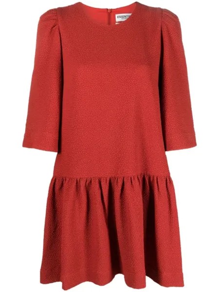 Essentiel Antwerp фактурное платье мини Efishme А-силуэта, красный